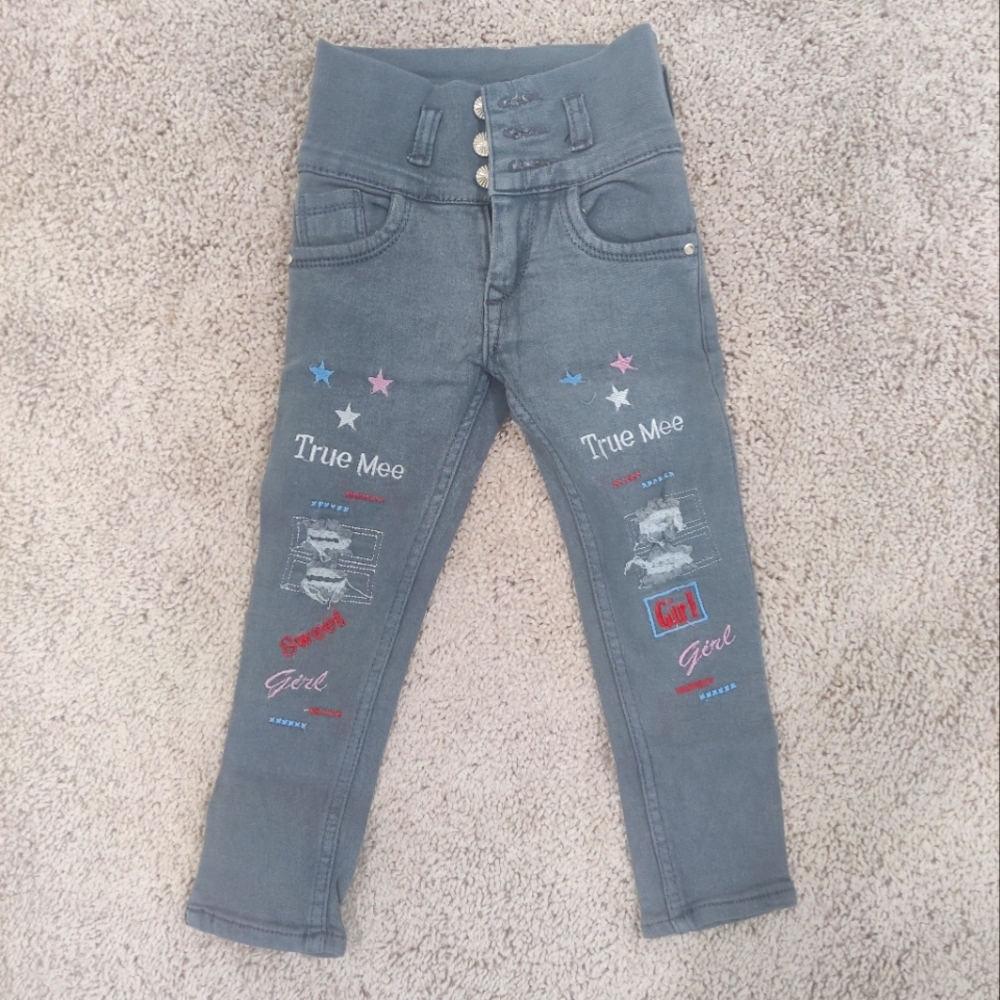 Grey Distressed Jeans, light weight, NWT, Size 2 to 6 girls available